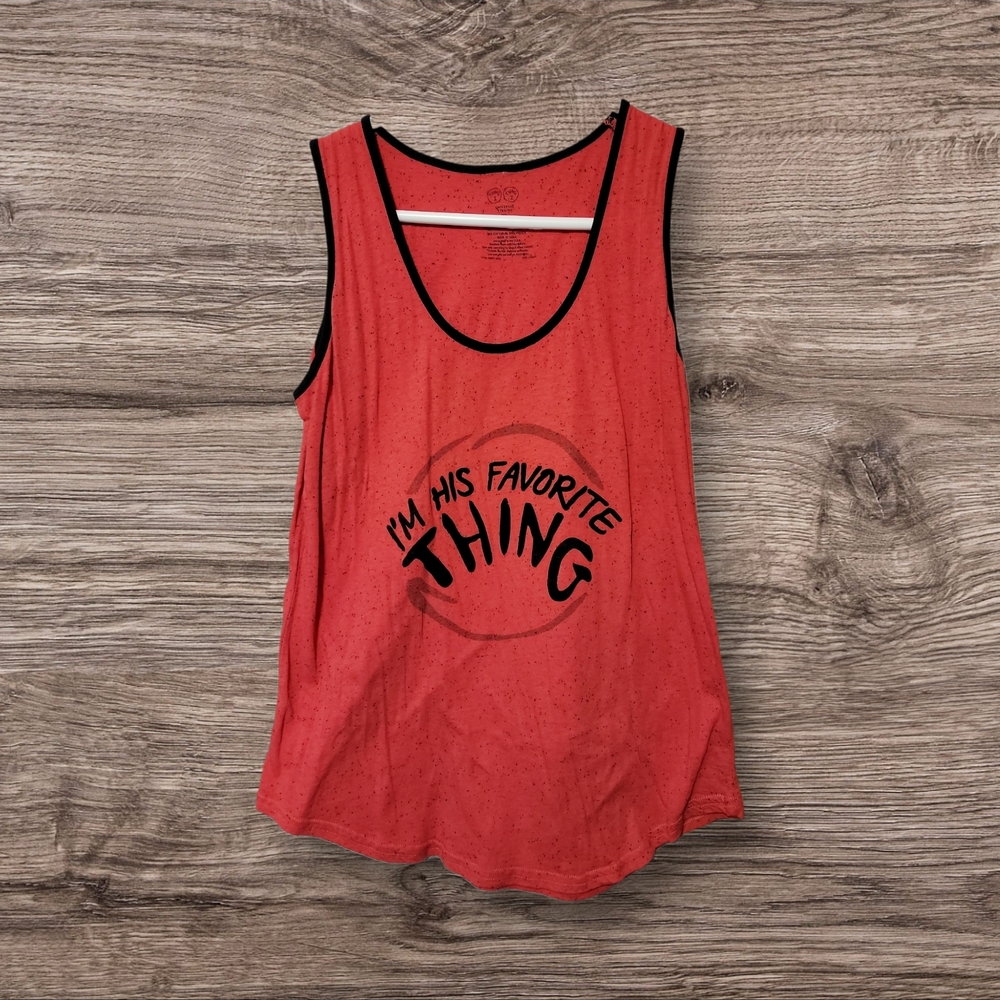 Universal Studios " I'm His Favorite Thing " Dr. Seuss Red Graphic Tank Top XL